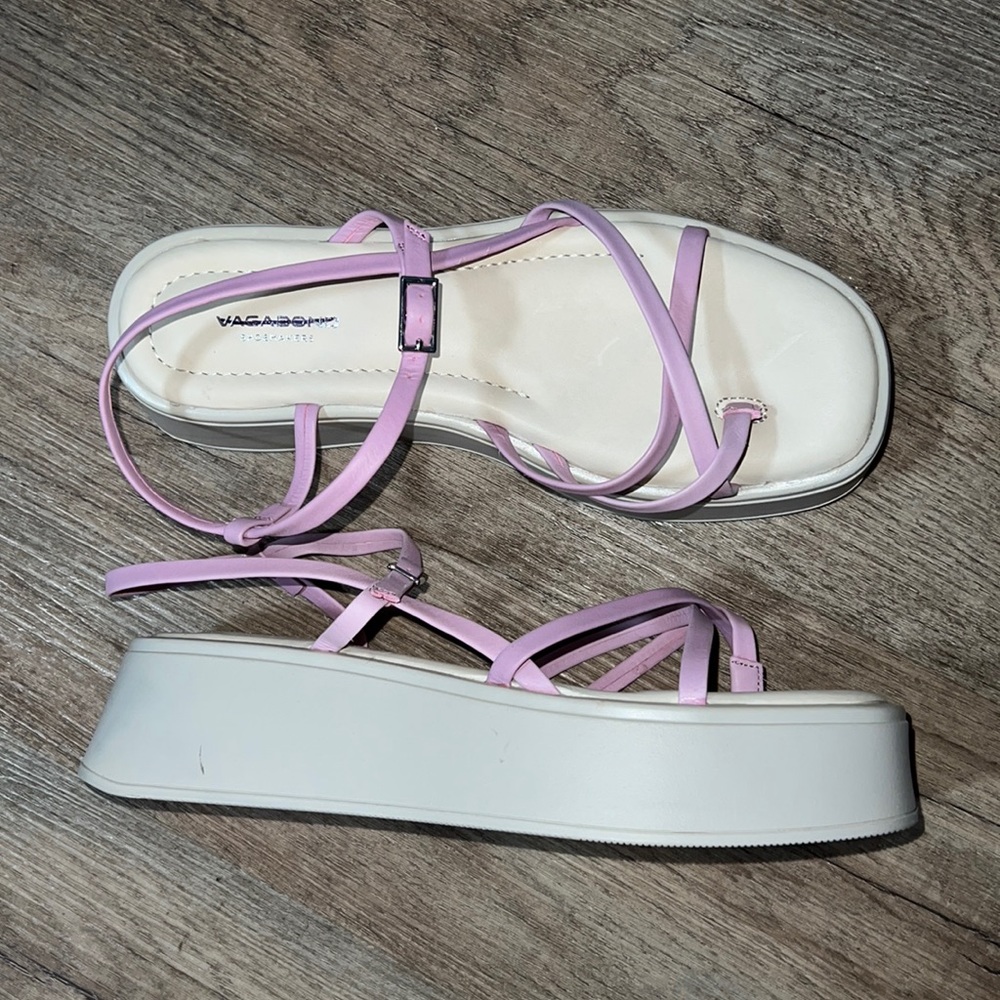 Free People Vagabond Lilac and White Platform Sandals